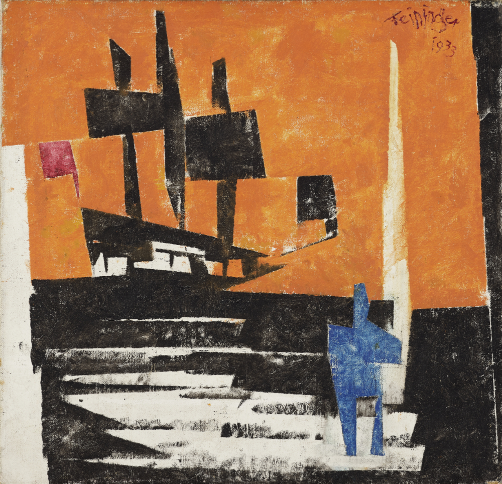Lyonel Feininger: Segelschiff mit blauem Angler, 1933